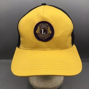 Vintage Lions Club International Snapback Trucker Hat Cap Adjustable Mesh EUC